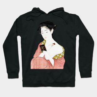 Beautiful Geisha in Kimono making up - Japanese art Hoodie